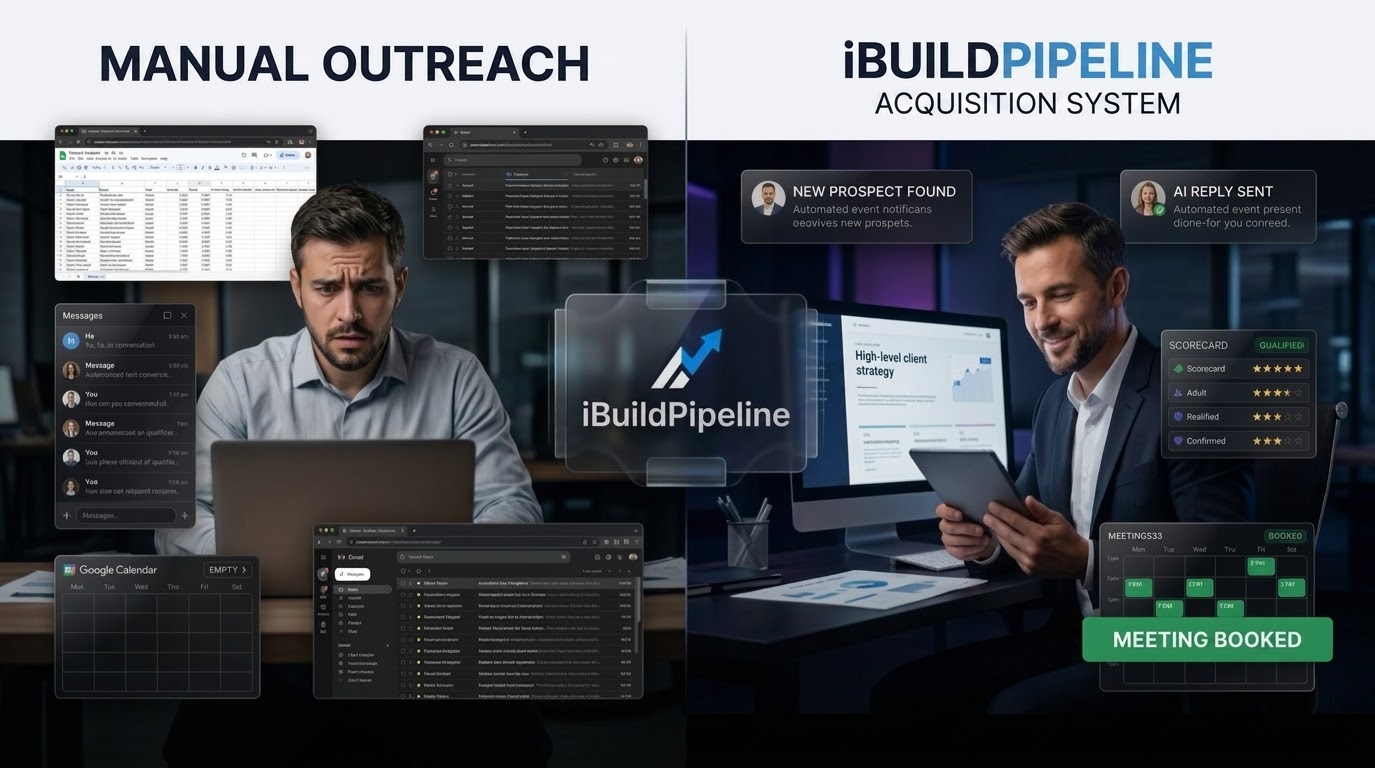 Comparison of manual outreach with the iBuildPipeline acquisition system
